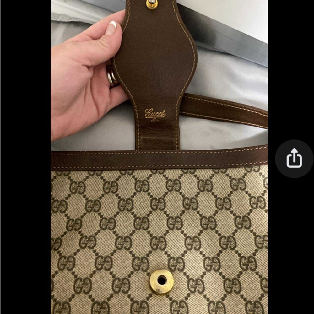 Gucci Tan and Brown Shoulder Bag with Gold Accent Authenticity confirmed - Picture 5 of 8